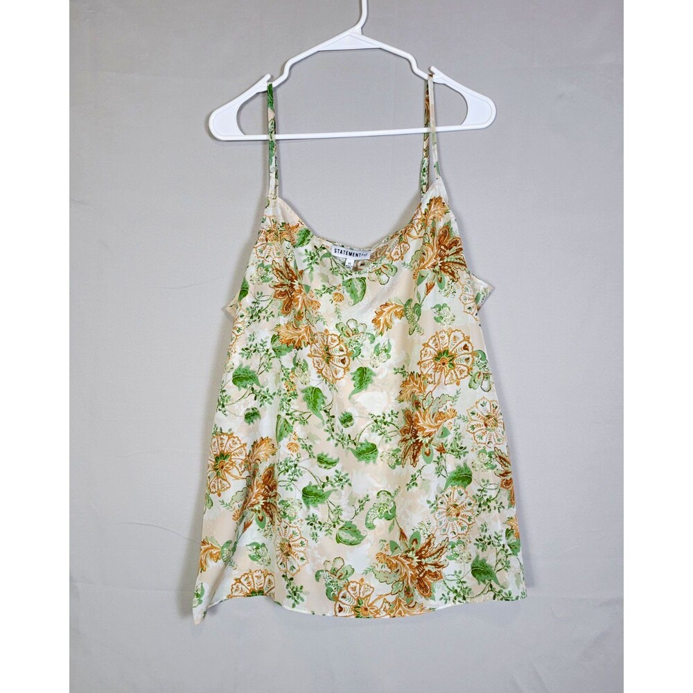 Statement by NYDJ Floral Silk Camisole Top Womens XL Coquette Dainty Romantic